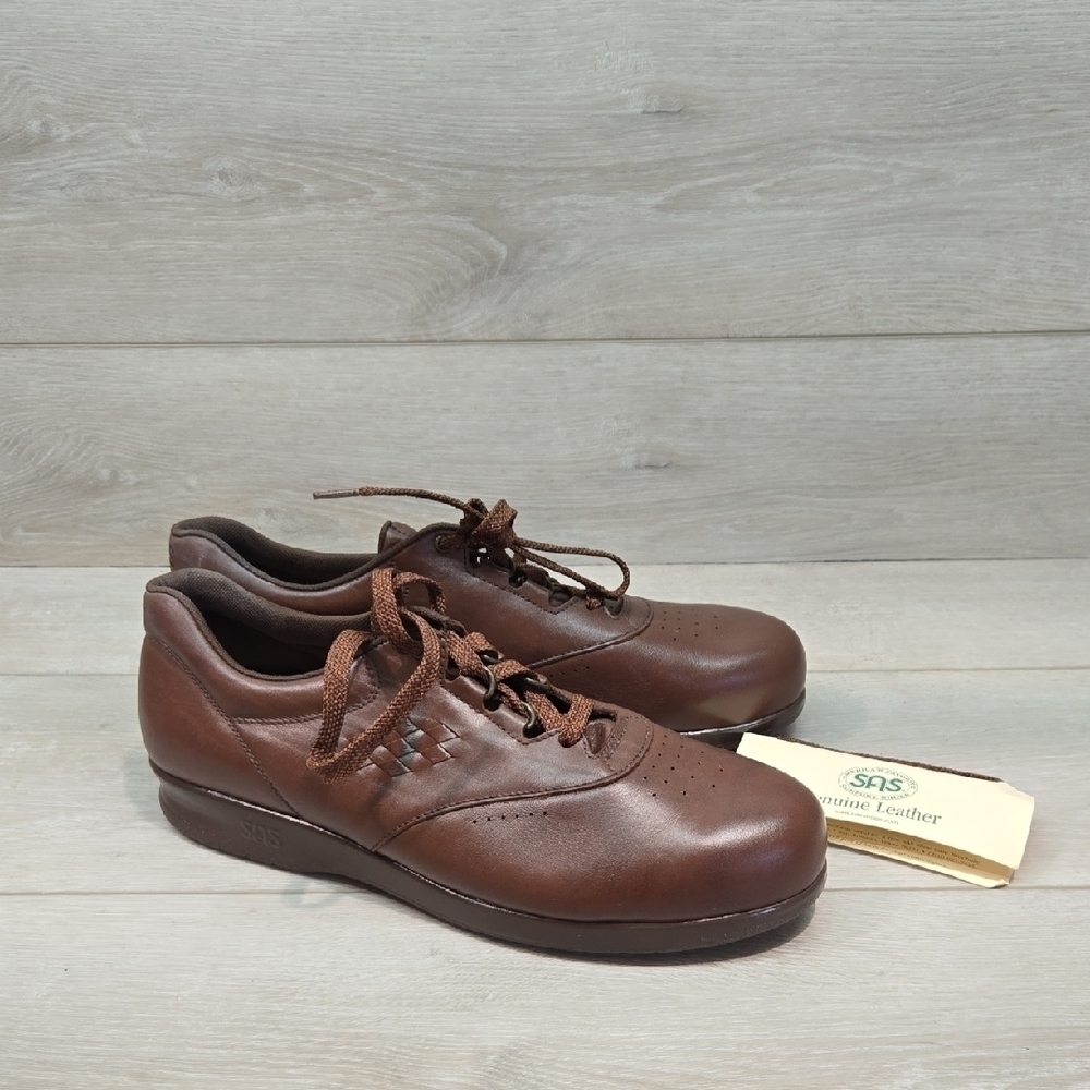 SAS Women Free Time Brown Leather tripad Comfort Shoes Sneakers Sz 11M